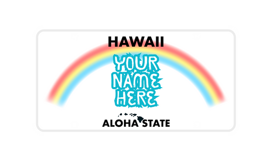 Sublimated Personalized Hawai’i License plate